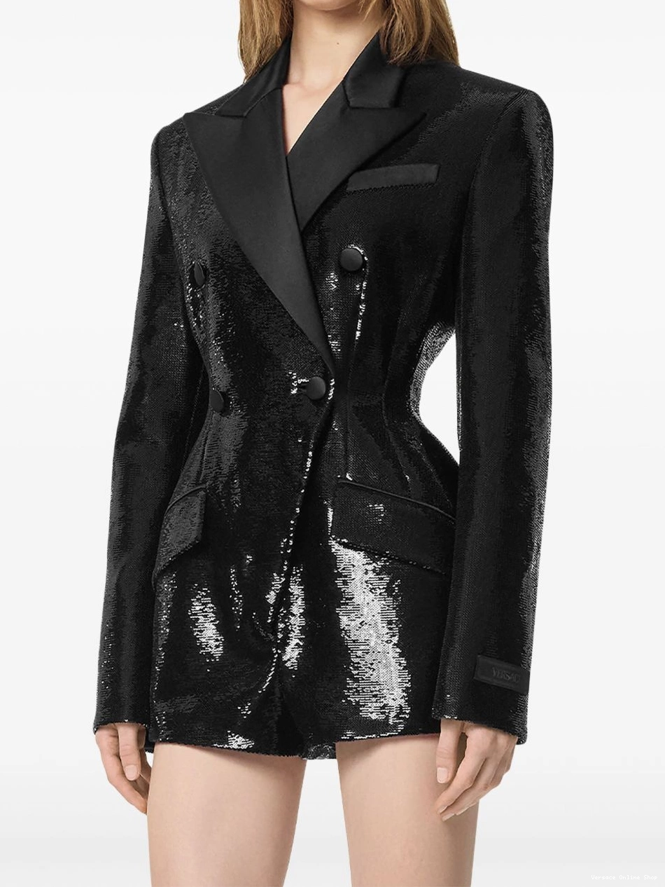 Cheap embellished Versace Hourglass Women playsuit 0821